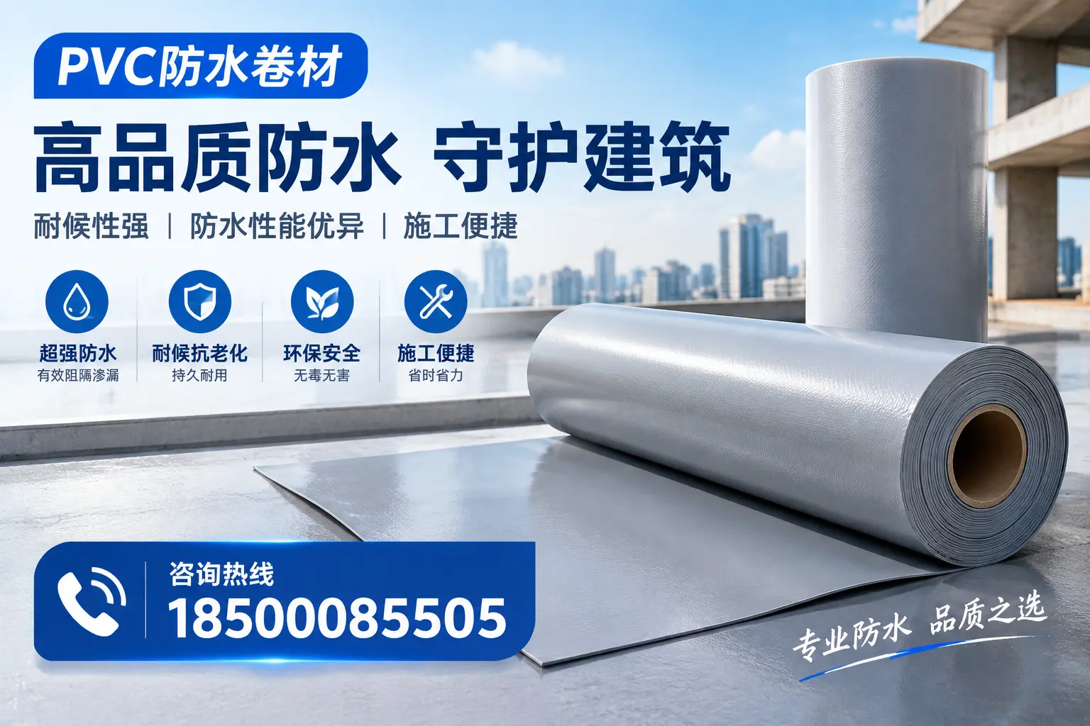 PVC防水卷材的防水效果评测,适合孝感的科学依据